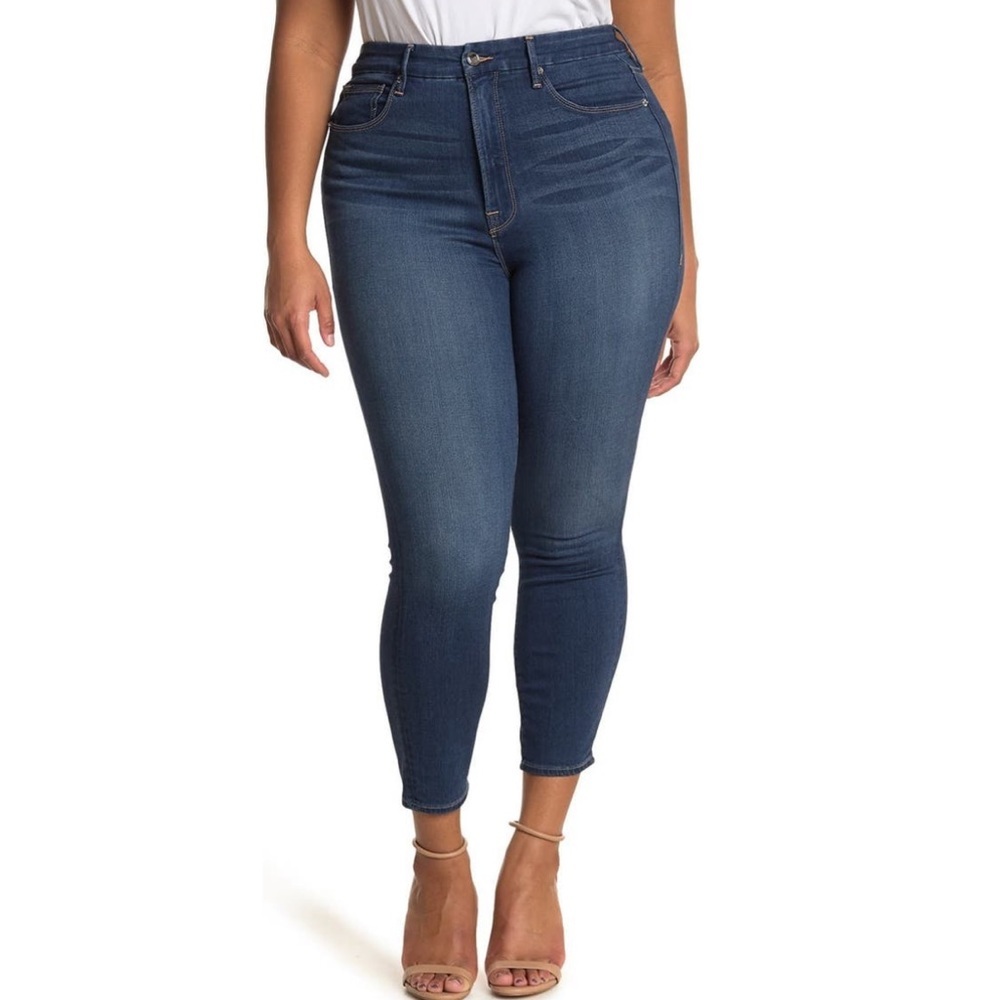 NEW Good American Good Waist Crop Skinny Leg Jeans NWT